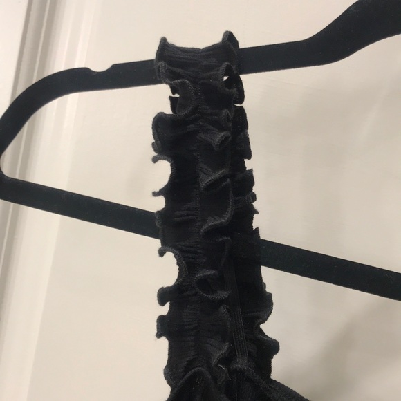 Black Body Suit with Ruffled Straps - Picture 4 of 8